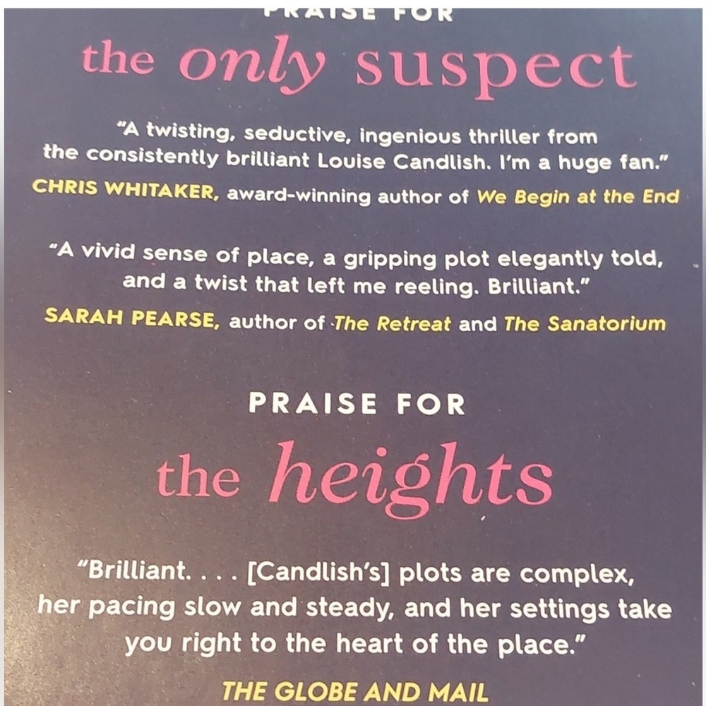 The Only Suspect by Louise Candlish Book - Picture 3 of 3